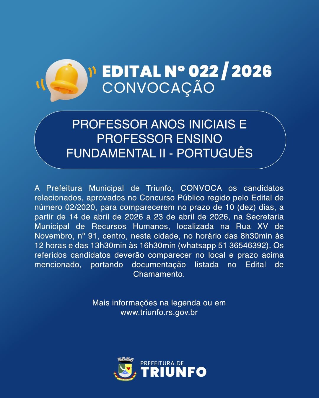 EDITAL N° 022/2026