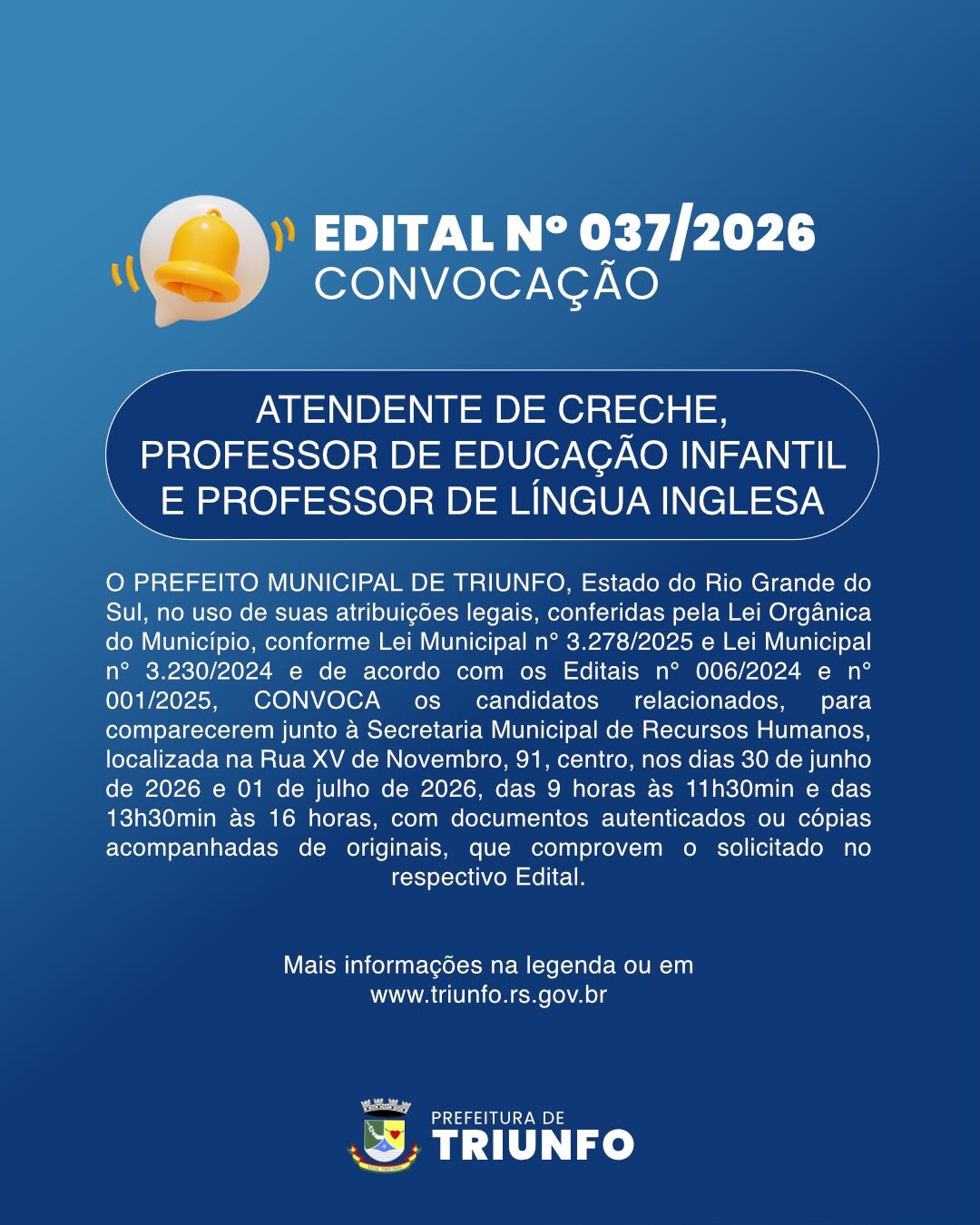 EDITAL N⁰ 037/2026