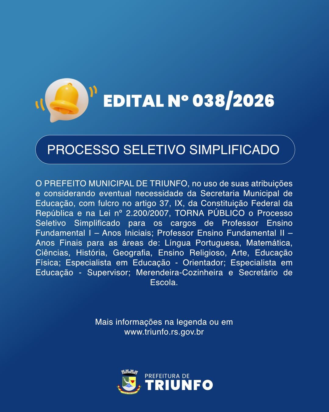 EDITAL N° 038/2026