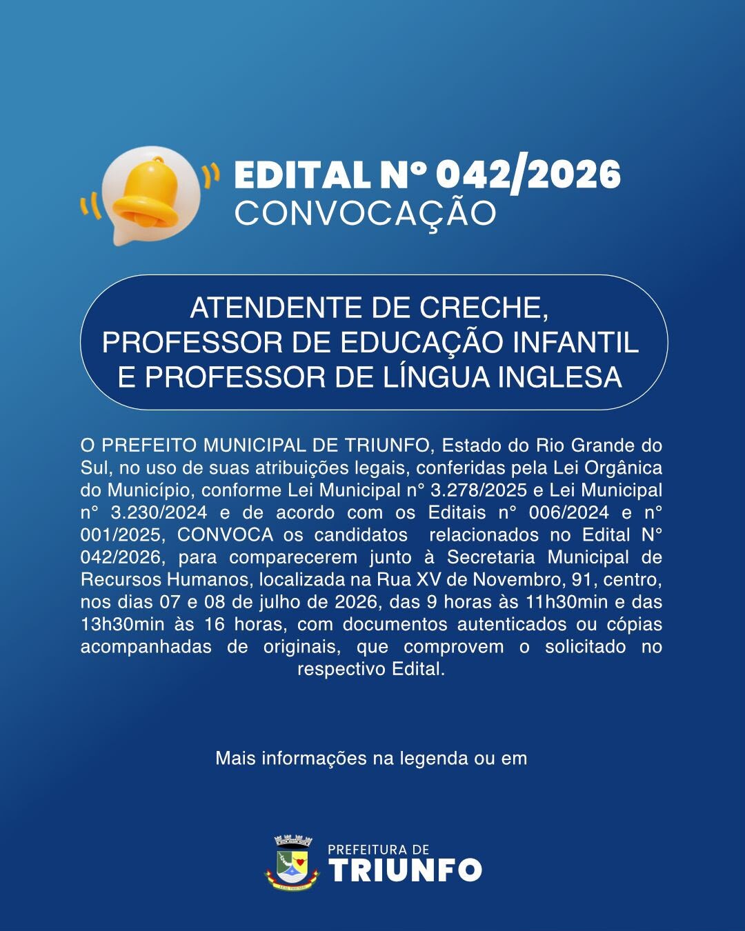 EDITAL N° 042/2026