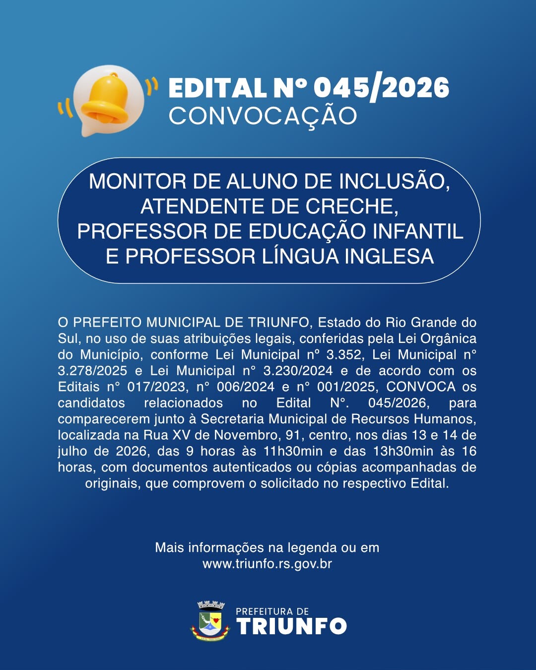 EDITAL N° 045/2026