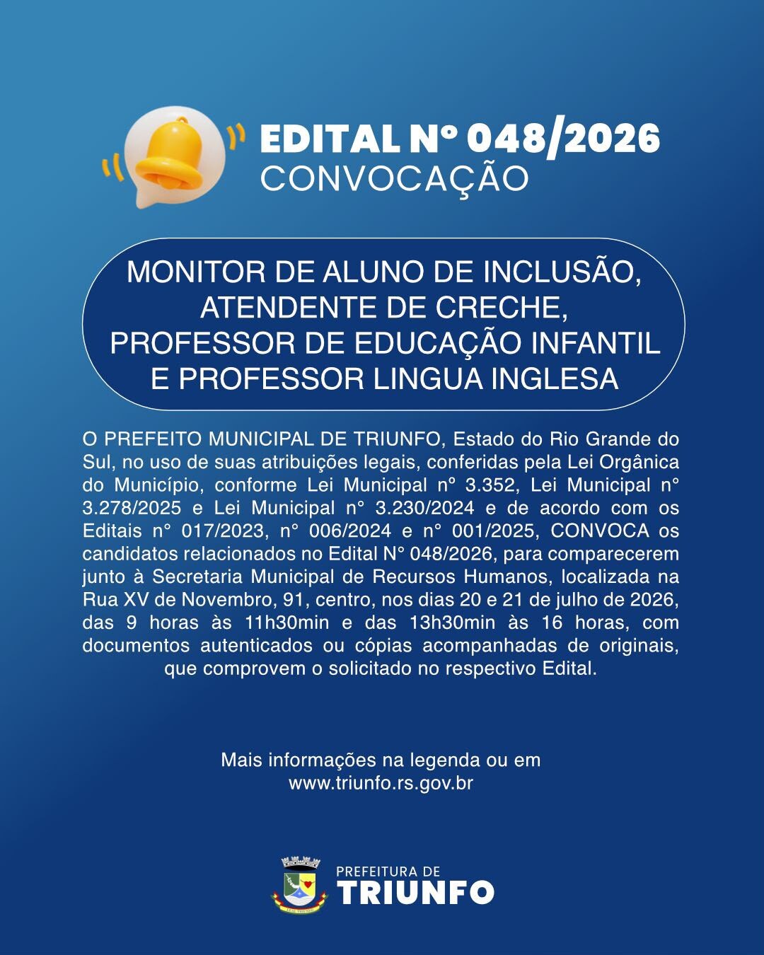 EDITAL N° 048/2026