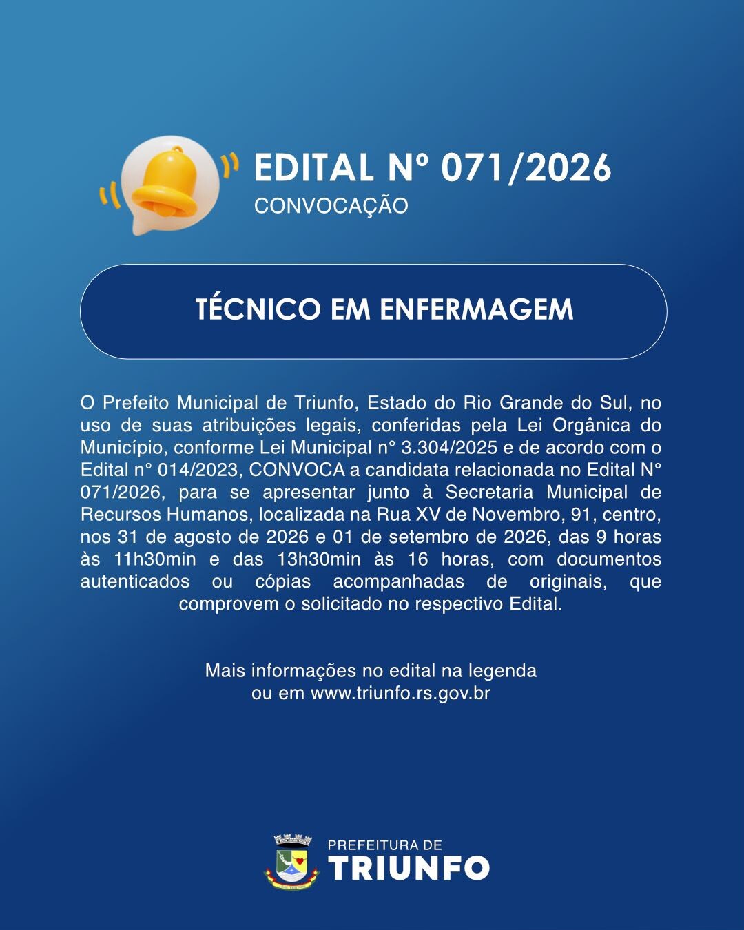 EDITAL N⁰ 071/2026
