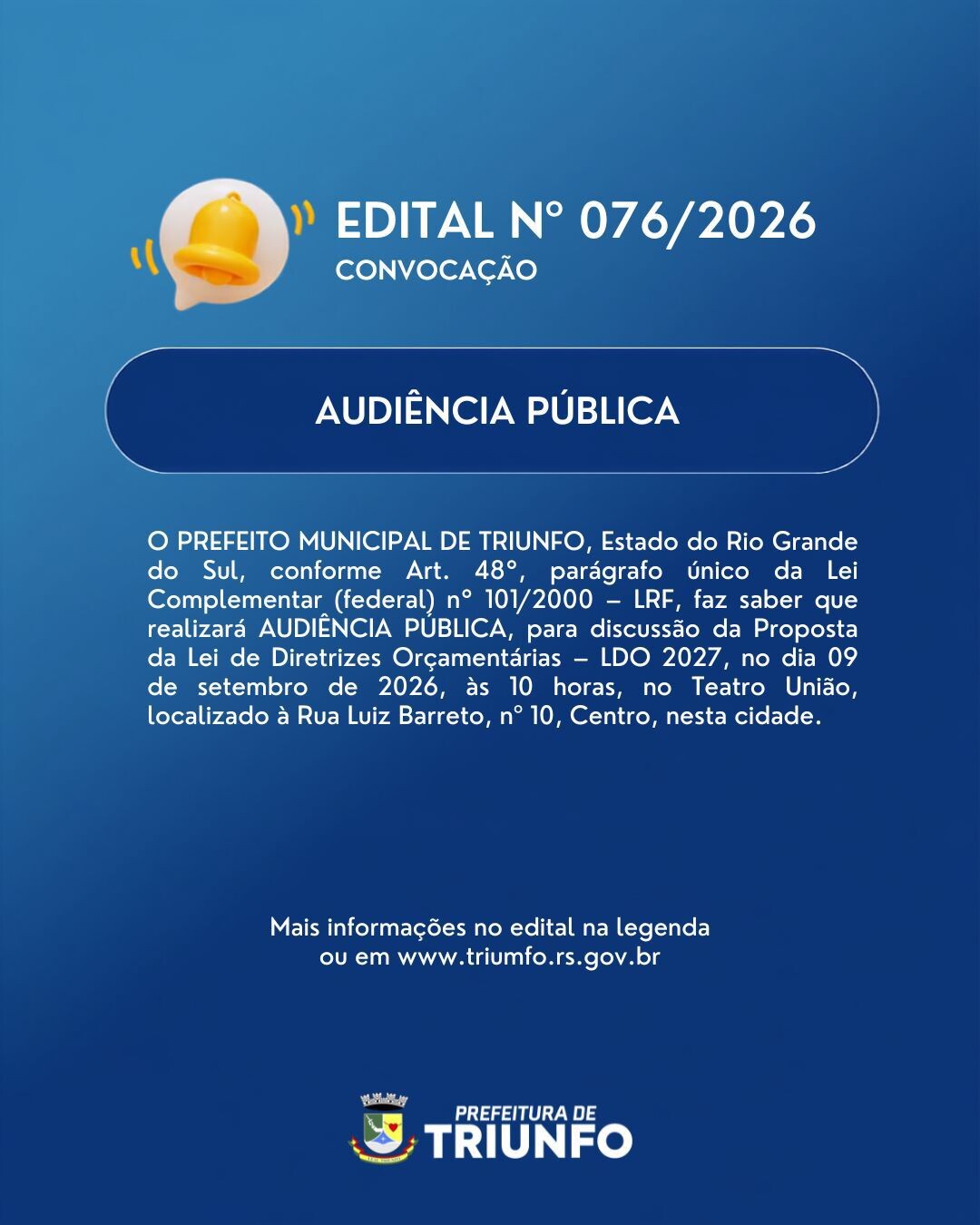 EDITAL N⁰ 076/2026