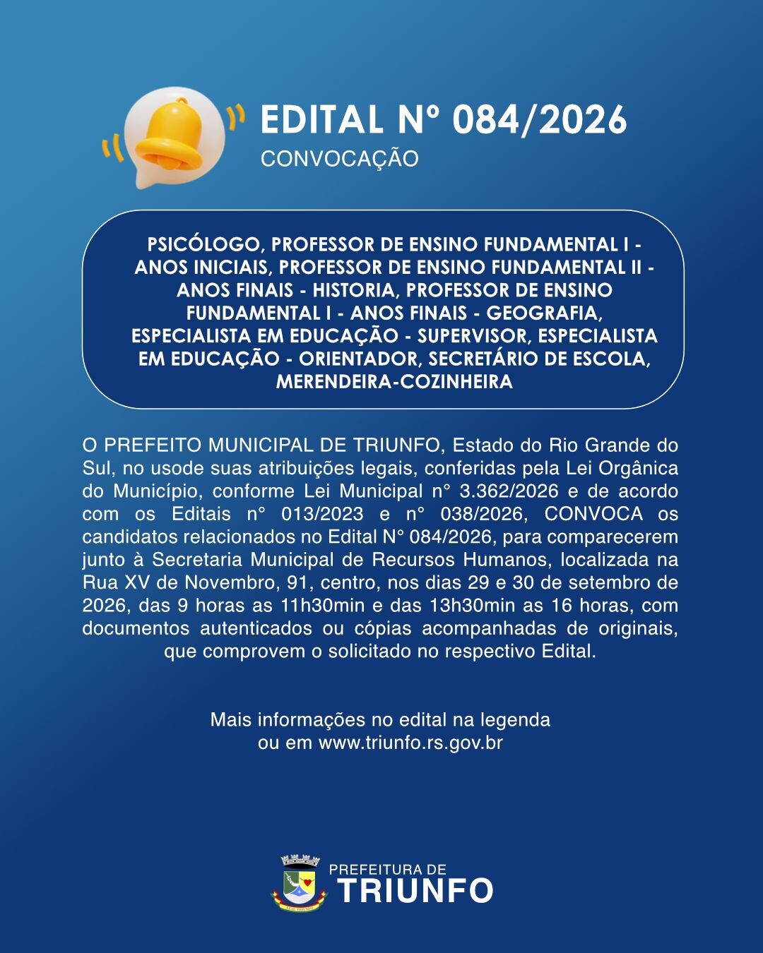 EDITAL N⁰ 084/2026